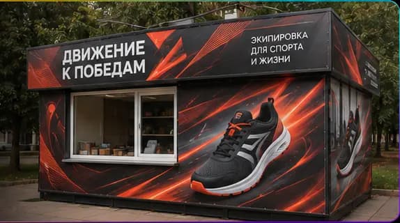 Баннерное оформление торгового павильона